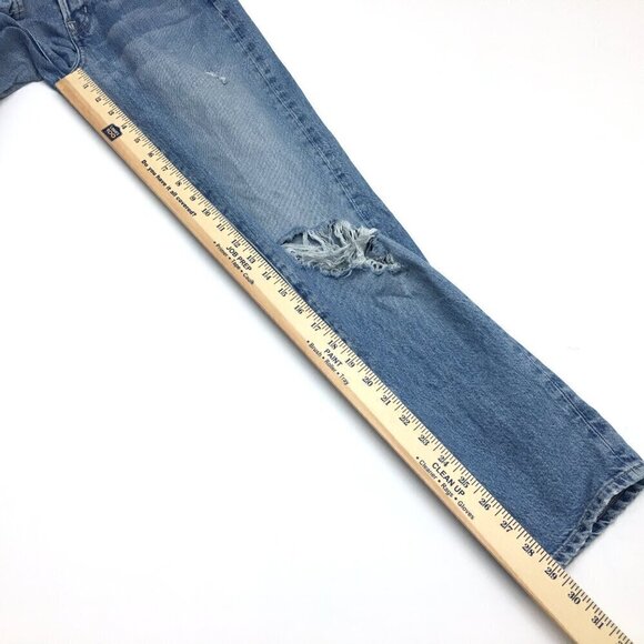Edwin Women's Jeans Classic Straight Leg Button Fly Distressed size 25 length 29 - Picture 5 of 9